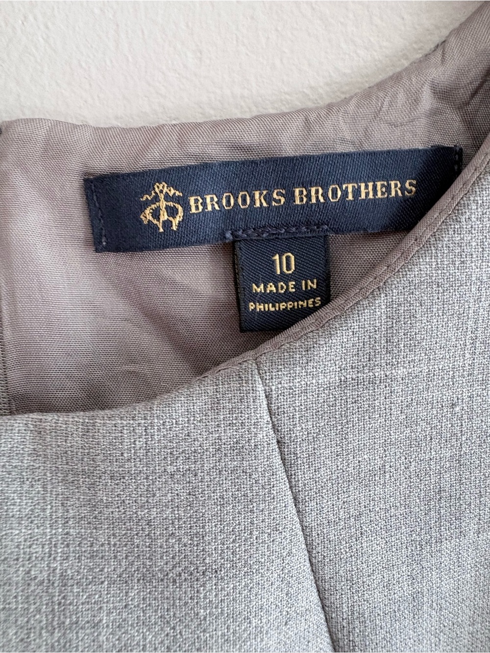 Brooks Brothers light grey wool dress - Picture 3 of 6
